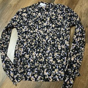 & OTHER STORIES - LONG SLEEVE PRINTED PLISSE TOP - SIZE S